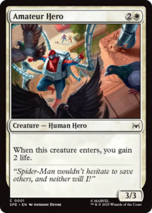 Mtg Singles Instock: Amateur Hero [Marvel's Spider-Man: Eternal-Legal]