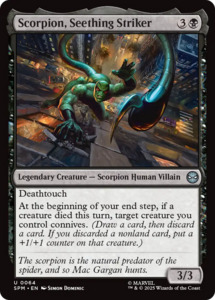 Mtg Singles Instock: Scorpion, Seething Striker [Marvel's Spider-Man]