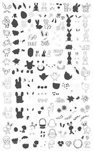 Large Stamping Plates: Hoppy Easter CjSH63 *CLEARANCE*