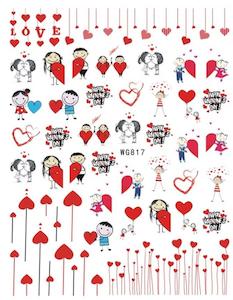 Nail Stickers: WG817 Valentine Nail Stickers