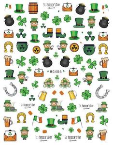 St Patricks Day: WG486 St Patricks Nail Stickers
