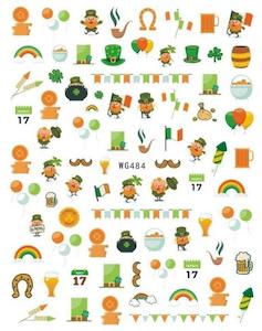WG484 St Patricks Nail Stickers