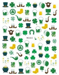 WG483 St Patricks Nail Stickers