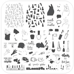 Medium Stamping Plates: But First, Nails CjS192 *CLEARANCE*