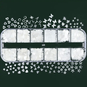 Nail Art: Box multi Shape White Decals