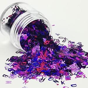 Glitters: Laser Purple Alphabet Glitter 3g