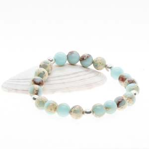 Jewelry: Amazonite and silver bead bracelet