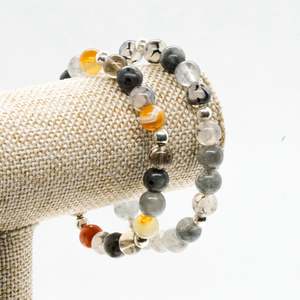 Agate and Silver bead bracelet