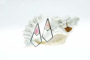 Sterling Silver: Pink Quartz Silver earrings