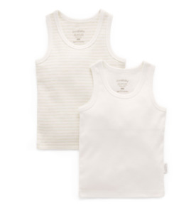 Purebaby 2 Pk Rib Singlet - Wheat - BY BRAND-Purebaby : Kids Clothing NZ : : Kid&hellip;