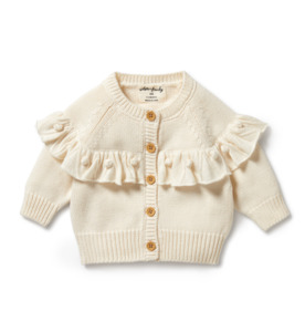 Wilson & Frenchy Ecru Knitted Ruffle Cardigan - SALE-Baby Sale : Kids Clothi&hellip;