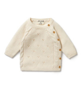 Wilson & Frenchy Ecru Knitted Pointelle Kimono Cardigan - SALE-Baby Sale : K&hellip;