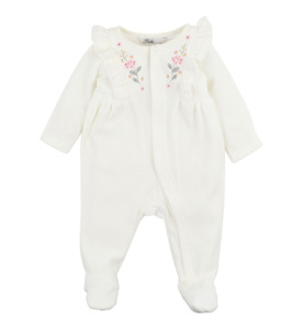 Bebe Esme Velour Onesie - Cream - SALE-Baby Sale : Kids Clothing NZ : : Kid Repu&hellip;