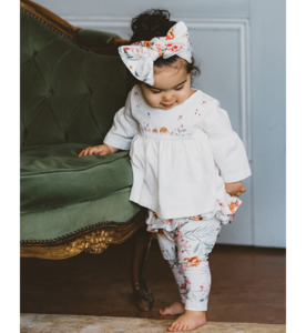 Bebe Esme Embroidered Baby L/S Top - Cream - SALE-Baby Sale : Kids Clothing NZ :&hellip;