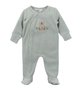 Bebe Atlas Velour Zip Onesie - Sage - SALE-Baby Sale : Kids Clothing NZ : : Kid &hellip;