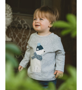 Bebe Blair Polar Bear Baby Tee - Grey Marle - SALE-Baby Sale : Kids Clothing NZ &hellip;