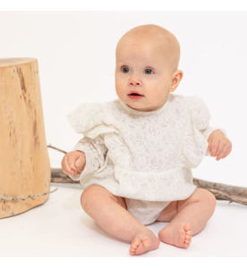 Alex & Ant Elenora Playsuit - Natural - SALE-Baby Sale : Kids Clothing NZ : &hellip;