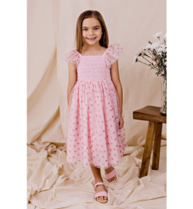 Designer Kidz From the Heart Tulle Dress - Pink - SALE-Girls Sale : Kids Clothin&hellip;