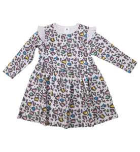 Korango Leopard Print L/S Dress - Grey - SALE-Girls Sale : Kids Clothing NZ : : &hellip;