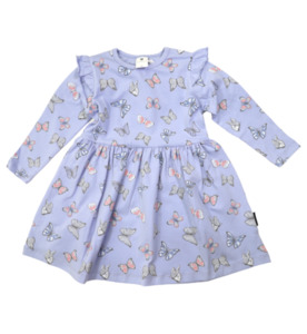 Korango Butterfly Print L/S Dress - Blue Herron - SALE-Girls Sale : Kids Clothin&hellip;