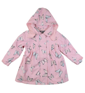Korango Butterfly Colour Change Lined Raincoat - Fairytale Pink - SALE-Girls Sal&hellip;
