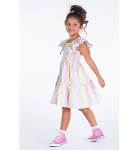 Rock Your Kid Sorbet Stripe Shirred Dress - SALE-Girls Sale : Kids Clothing NZ :&hellip;