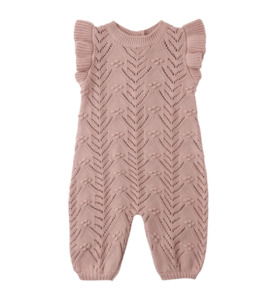Quincy Mae Mira Knit Romper - Mauve - BY BRAND-Quincy Mae : Kids Clothing NZ : :&hellip;
