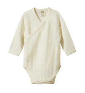 Nature Baby Merino Wool L/S Kimono Bodysuit Pointelle - Natural - BY BRAND-Natur&hellip;