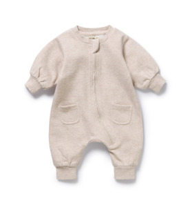 Products: Wilson & Frenchy Oatmeal Organic Terry Growsuit - Autumn Play - BY BRAND-Wilson & Frenchy : Kids Clothing NZ : : Kid Republic - W26 Wilson & Frenchy
