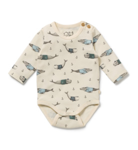 Products: Wilson & Frenchy Woolly Whales Organic Bodysuit - BY BRAND-Wilson & Frenchy : Kids Clothing NZ : : Kid Republic - W26 Wilson & Frenchy