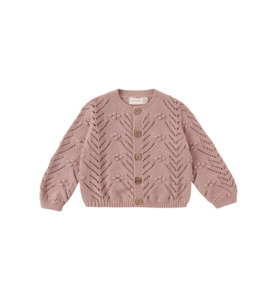 Quincy Mae Knit Cardigan - Mauve - BY BRAND-Quincy Mae : Kids Clothing NZ : : Ki&hellip;