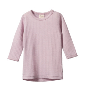 Nature Baby Merino Wool L/S Cloud Tee Pointelle - Lilac - BY BRAND-Nature Baby :&hellip;