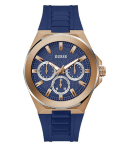 GUESS Mens Blue 2-Tone Multi-function Watch