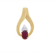 Pendants Collection: Pendant - 9 ct ruby/diamond