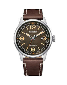 Citizen Automatic Brown leather strap and Brown dial NJ0160-10Z