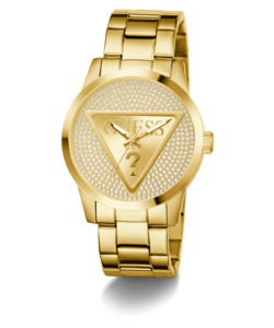 Guess: GUESS Mens Gold Tone Analog Watch GW0915G1