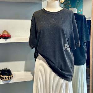 T Shirt: Alexander Wang Glitter Effect T Shirt - SIZE M