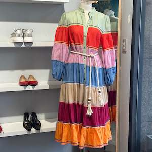 Midi Dress: Zimmermann Riders Multi Tiered Dress - SIZE M