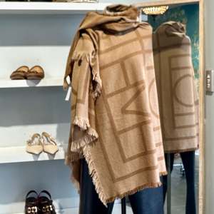 Frontpage: Toteme Monogram Wool/Cashmere Fringed Scarf