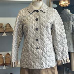 Burberry Brit Diamond Quilted Jacket Nova Check - SIZE NZ M