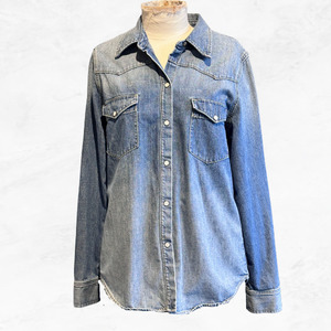 Latest Product: Nili Lotan Travis Denim Studded Shirt - SIZE NZ M