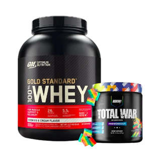 Gold Standard Whey 5lb + Total War Preworkout