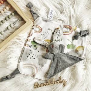 Merino Nuzzle Bunnies: Scattered Earth + Grey Velour