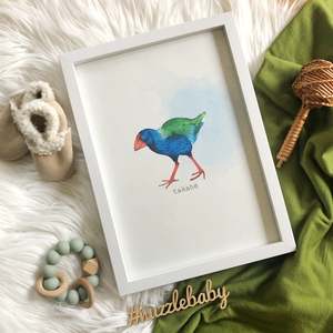 Nz Native Bird Hand Painted Prints: Takahe