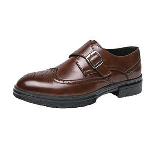 Shoes: Milan Inspired Premium Leather Monk Strap Dress Shoes Elegant Wingtip Formal Footwear