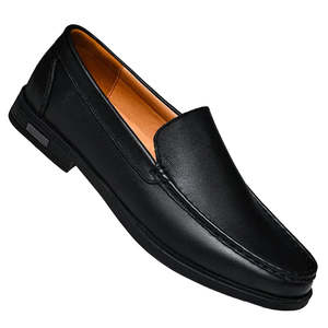 Brooks Inspired Men's Classic Leather Loafers Elegant Black Slip-On Dress Shoes