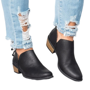 Veronica Black Ankle Boots with Comfortable Block Heel Chic Footwear for Everyday Elegance