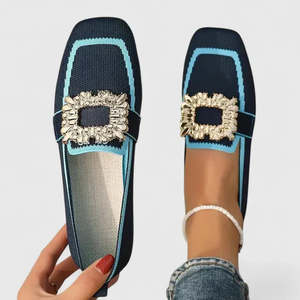 Chic Collection | Women's Loafers with Jeweled Buckle & Slip-On Comfort | S&hellip;