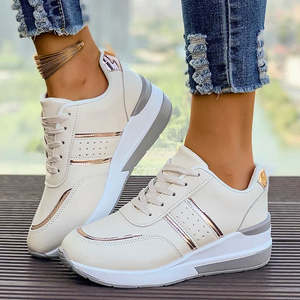 Chic Casual Sneakers | Women's Lace-Up Design with Metallic Accents | Styli&hellip;