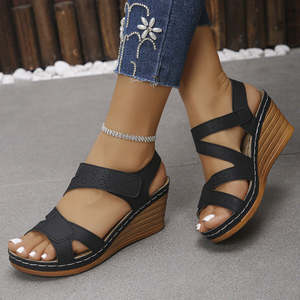 Angela Inspired Ankle Wedge Easy slip on Straps all day dress and casual Sandal &hellip;
